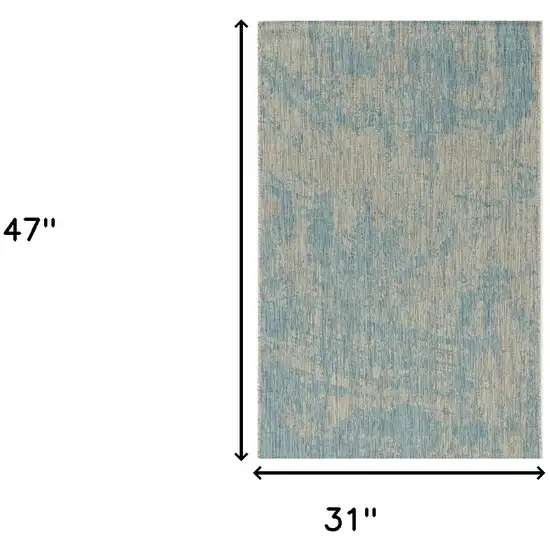 Teal Polypropylene Area Rug Photo 3