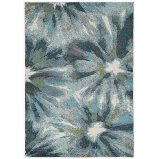 94 X 130 Teal Polypropylene Rug Photo 2