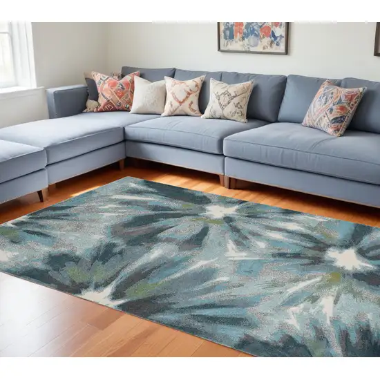 94 X 130 Teal Polypropylene Rug Photo 1