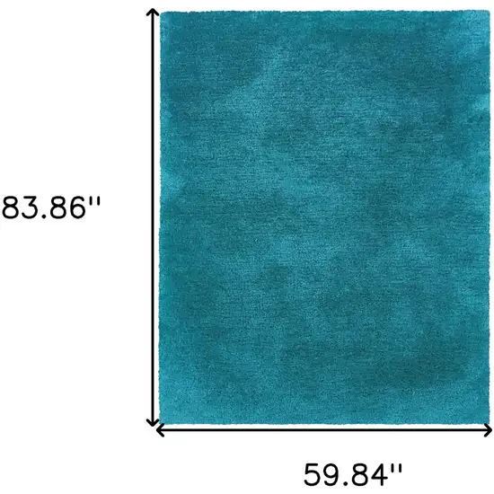 Teal Shag Hand Tufted Area Rug Photo 3