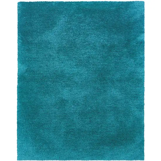 Teal Shag Hand Tufted Area Rug Photo 2