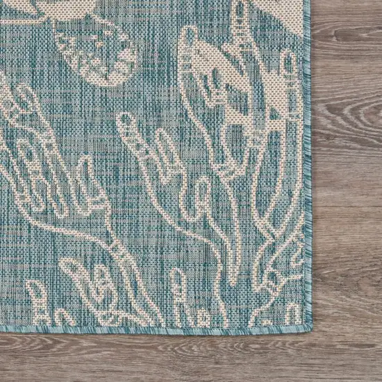 Teal Turtle Indoor Outdoor Scatter Rug Photo 5