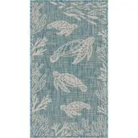 Photo of Teal Turtle Indoor Outdoor Scatter Rug