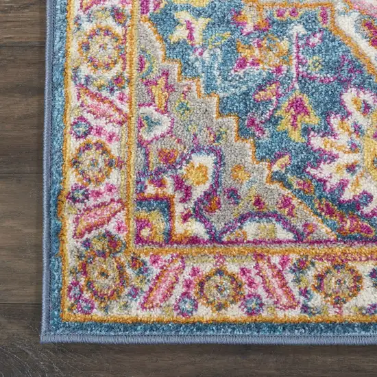 Teal and Pink Medallion Scatter Rug Photo 3