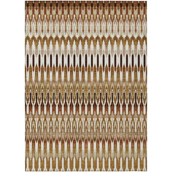 Terra Cotta Beige And Red Southwestern Washable Indoor Outdoor Area Rug Photo 2