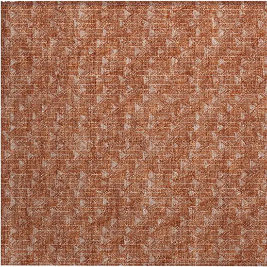 Terra Cotta Geometric Washable Non Skid Indoor Outdoor Area Rug Photo 8