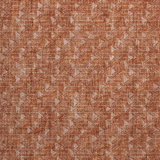 Terra Cotta Geometric Washable Non Skid Indoor Outdoor Area Rug Photo 7