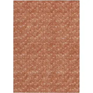 Photo of Terra Cotta Geometric Washable Non Skid Indoor Outdoor Area Rug