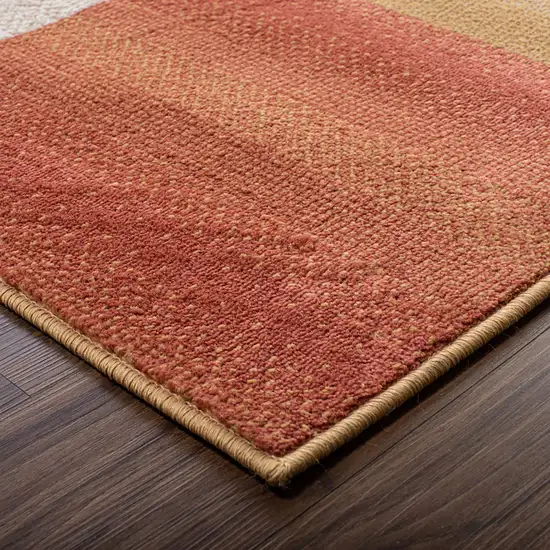 Terra Cotta Patchwork Power Loom Stain Resistant Area Rug Photo 2