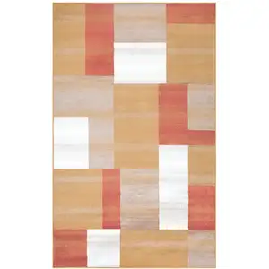 Photo of Terra Cotta Patchwork Power Loom Stain Resistant Area Rug