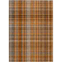 Photo of Terra Cotta Plaid Washable Non Skid Indoor Outdoor Area Rug