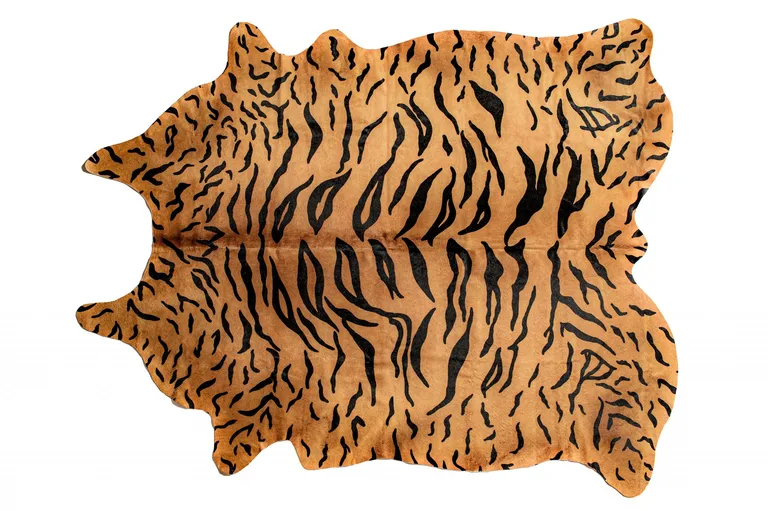 Tiger Black on Natural Cowhide  Rug Photo 1