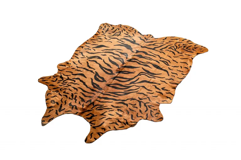 Tiger Black on Natural Cowhide  Rug Photo 3