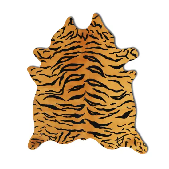 Tiger Chocolate On Natural Cowhide - Rug Photo 1