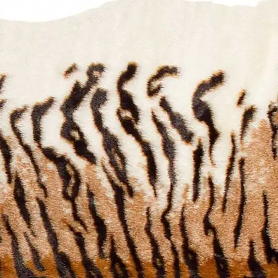 Brown and Black Faux Fur Tiger Print Shag Area Rug Photo 5