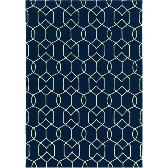 Trellis And Diamond Navy Uv Treated Area Rug Photo 2