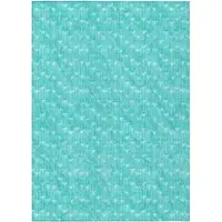 Photo of Turquoise Geometric Washable Non Skid Indoor Outdoor Area Rug