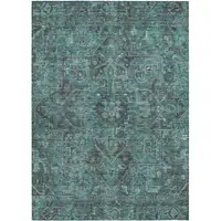 Photo of Turquoise Oriental Washable Non Skid Indoor Outdoor Area Rug