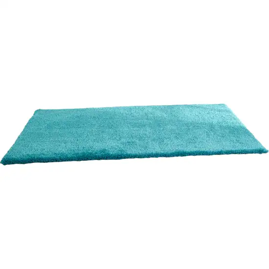 Turquoise Shag Hand Tufted Area Rug Photo 2