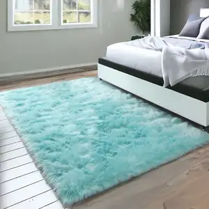 Photo of Turquoise Sheepskin Washable Area Rug