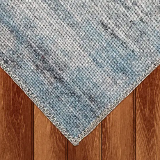 Turquoise and Gray Abstract Stain Resistant Area Rug Photo 9