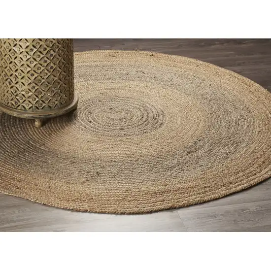 Two Toned Natural Jute Area Rug Photo 7