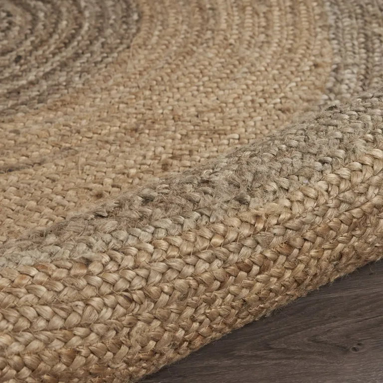 Two Toned Natural Jute Area Rug Photo 5