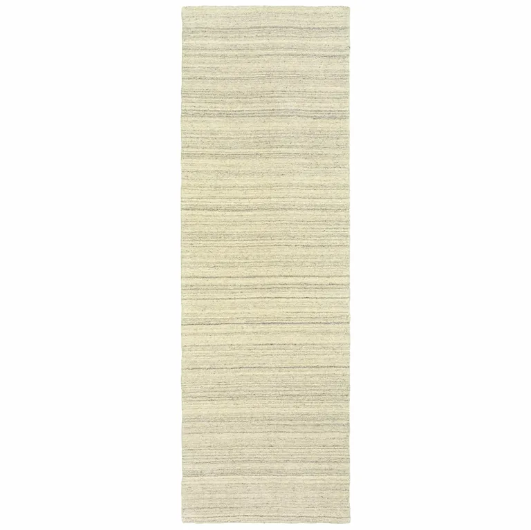 Two-toned Beige and GrayRunner Rug Photo 1