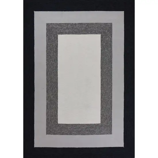 UV treated Polypropylene Charcoal Accent Rug Photo 1