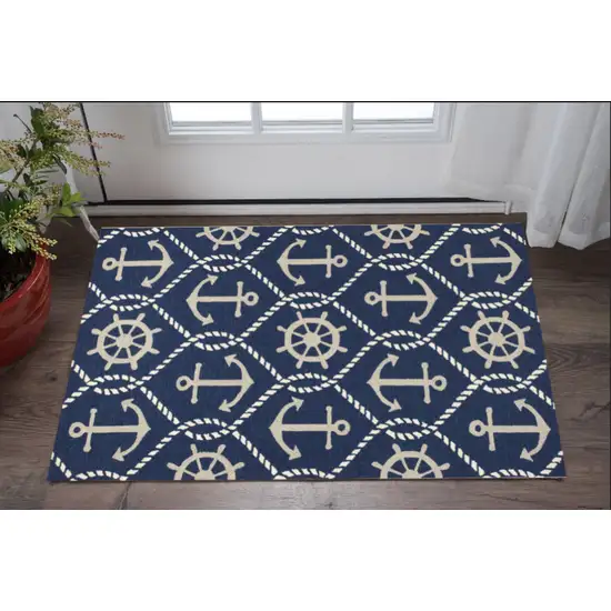 Blue Hand Tufted Area Rug Photo 1