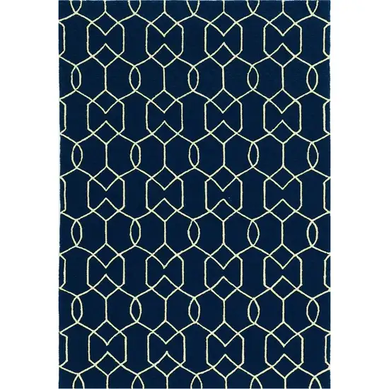 Uv Treated Polypropylene Navy Accent Rug Photo 2