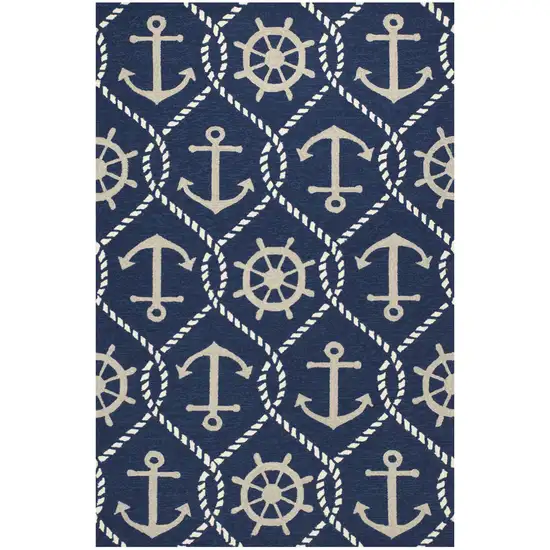 Uv Treated Polypropylene Navy Area Rug Photo 2