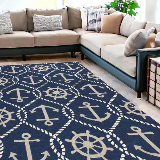 Uv Treated Polypropylene Navy Area Rug Photo 1