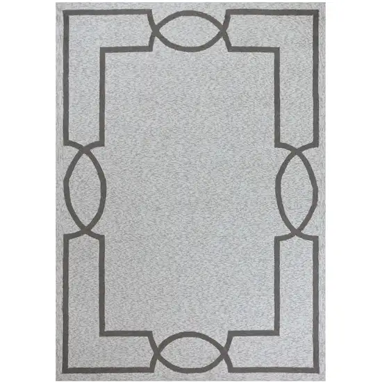 Ivory and Gray Hand Hooked Area Rug Photo 2