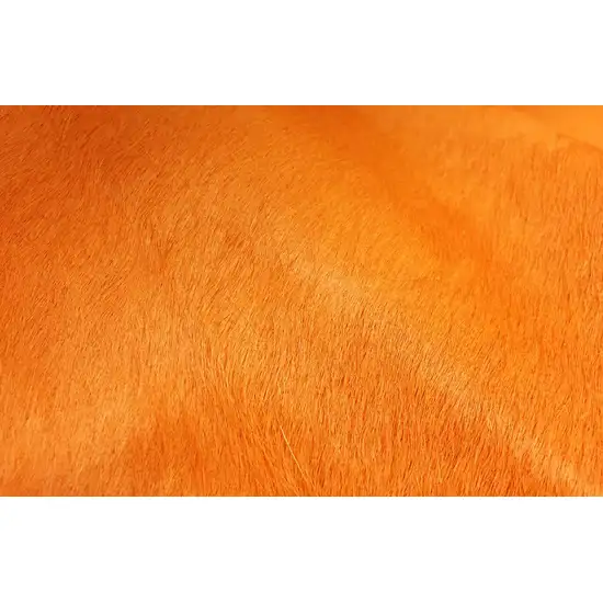 Vibrant Orange Stenciled Cowhide Rug Photo 2