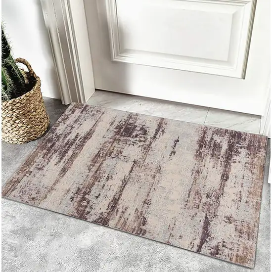 Violet Abstract Striations Area Rug Photo 3