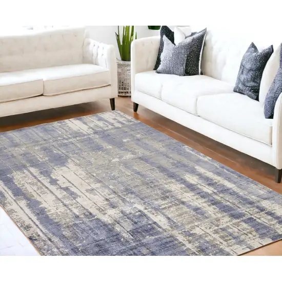 Viscose Grey Or  Blue Area Rug Photo 2