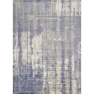 Photo of Viscose Grey or  Blue Area Rug