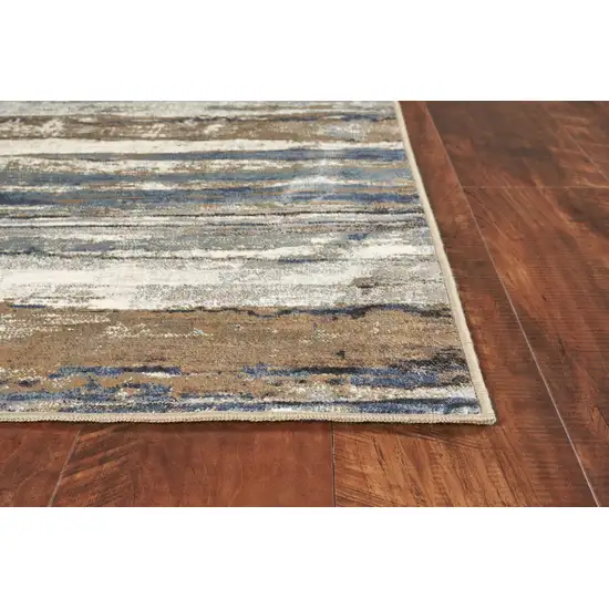 Viscose Ivory or Blue Accent Rug Photo 4