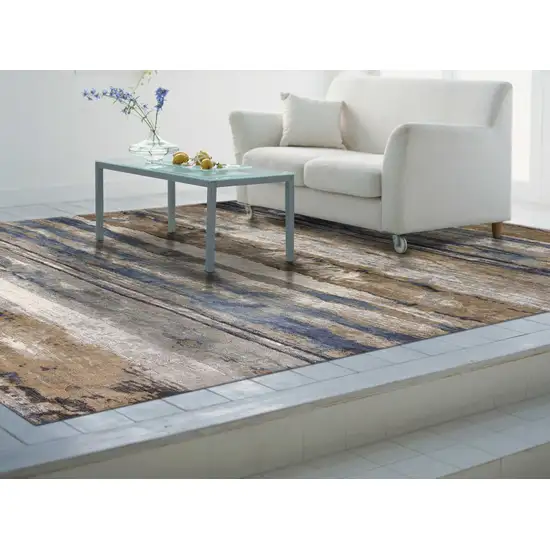 Viscose Ivory or Blue Accent Rug Photo 5