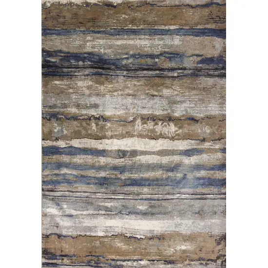 Viscose Ivory or Blue Accent Rug Photo 1