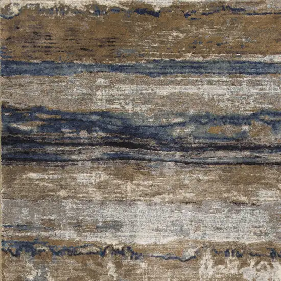 Viscose Ivory or Blue Accent Rug Photo 3