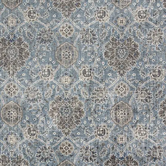 Viscose Ivory Or Blue Accent Rug Photo 7