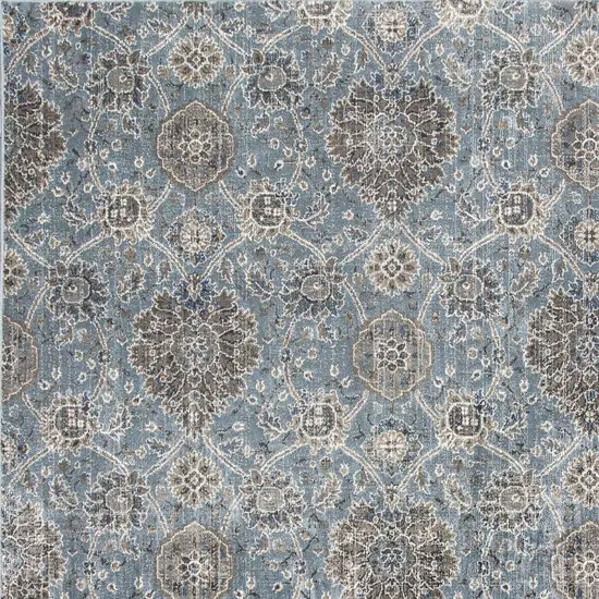 Viscose Ivory or Blue Accent Rug Photo 3