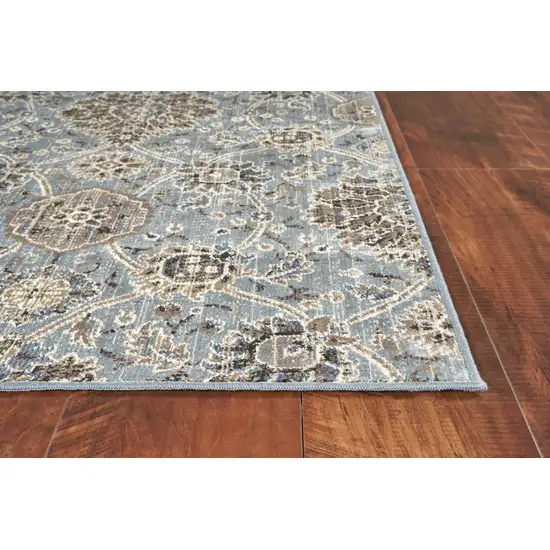 Viscose Ivory or Blue Accent Rug Photo 4