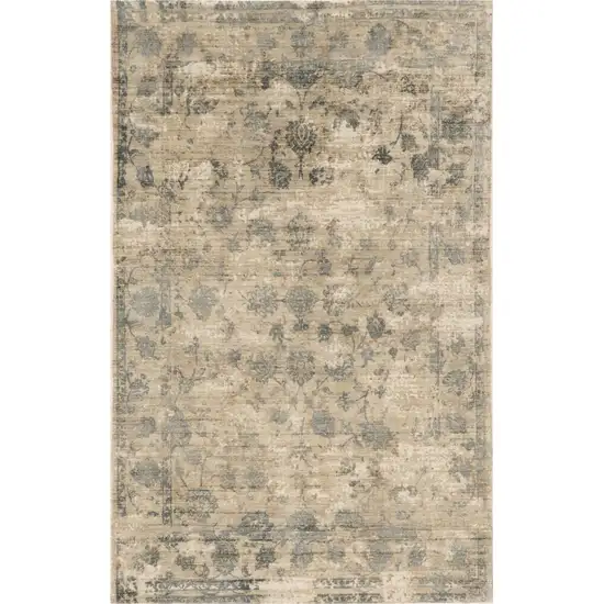 Viscose Sand Or  Blue Area Rug Photo 2