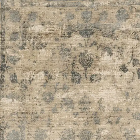 Viscose Sand Or  Blue Area Rug Photo 6