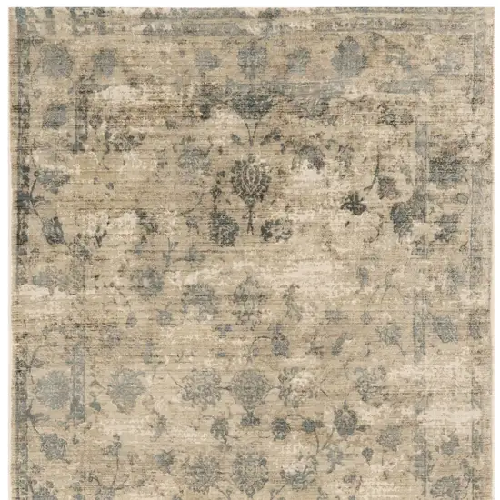 Viscose Sand Or  Blue Area Rug Photo 7