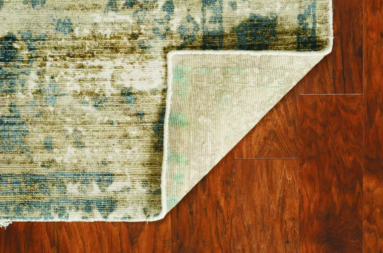 Viscose Sand or  Blue Area Rug Photo 5