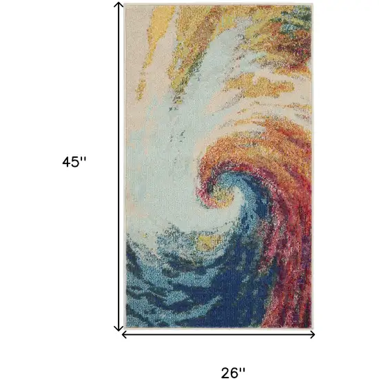 Wave Abstract Power Loom Non Skid Area Rug Photo 5